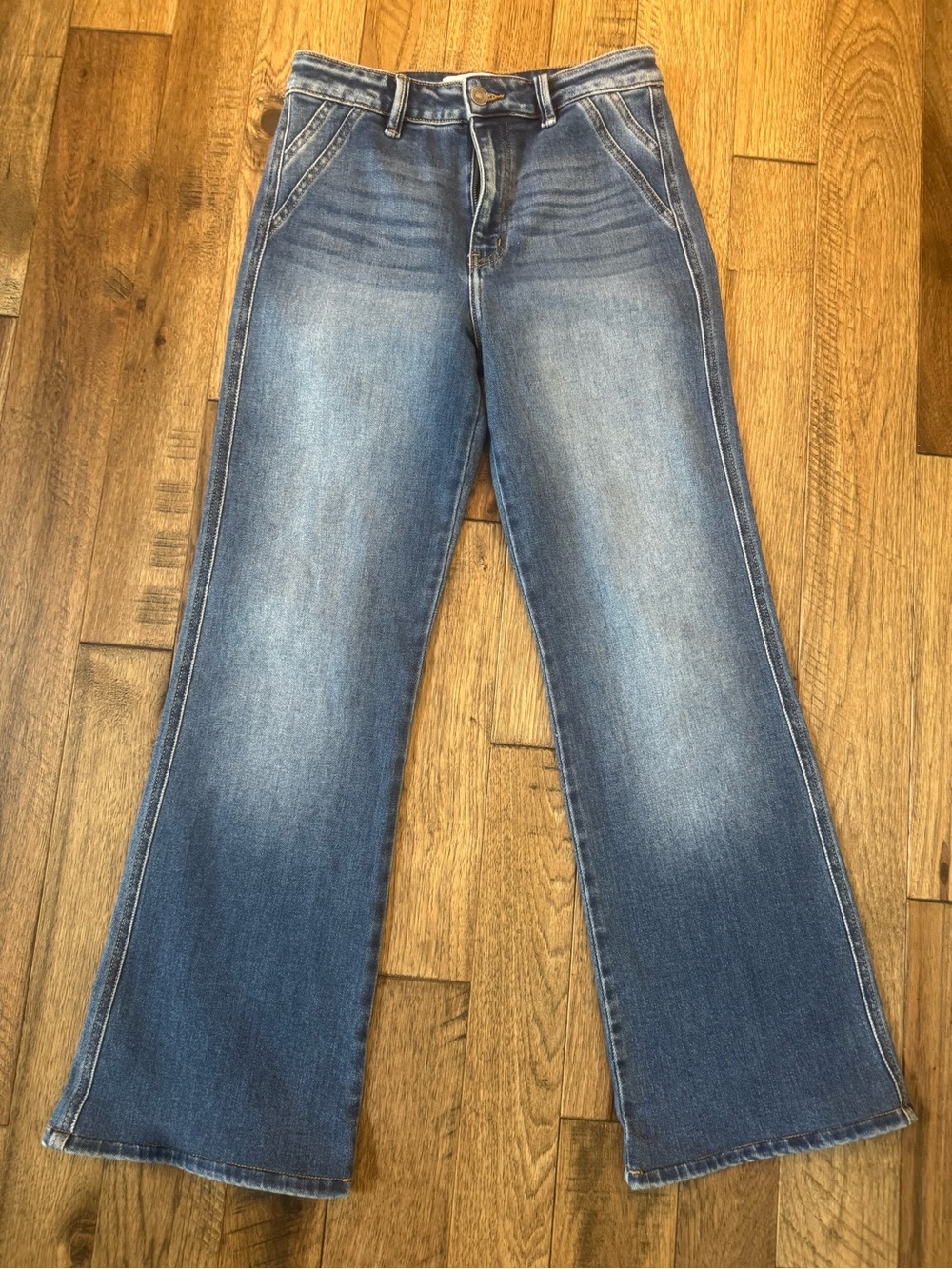 KanCan Medium Blue High-Rise Wide Leg Jeans